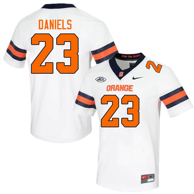 Syracuse Orange #23 Ike Daniels College Football Jerseys Stitched Sale-White